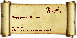 Négyesi Árpád névjegykártya